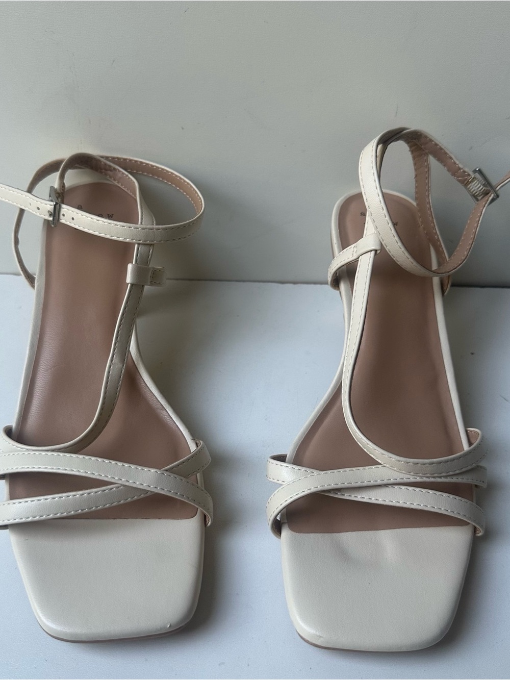 Target Women's Cream Strappy Ankle Strap Sandals